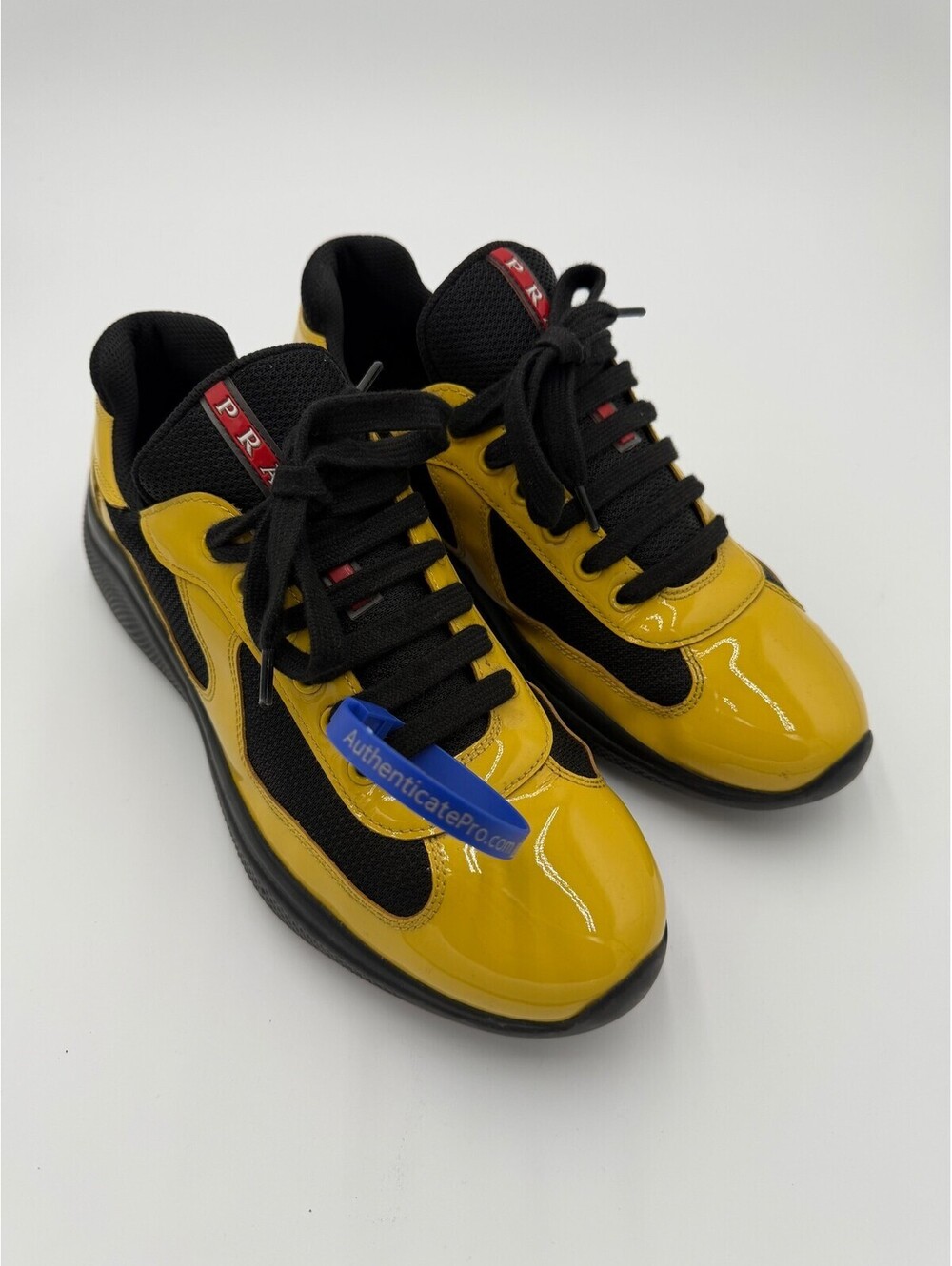 Prada Americas cup Sneakers Yellow Mens Size 8.5/41.5